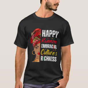 T-shirt Afro Girl Happy Kwanzaa patrimoine afro-américain