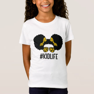 T-Shirt Afro Kid Life Puff Hair Messy Bun Leopard Shirt.