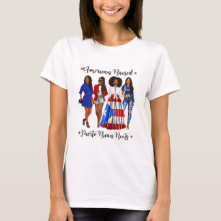 T-shirt Afro Latina American a élevé les racines portorica