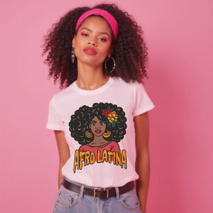T-shirt Afro Latina main dessiné cadeau espagnol