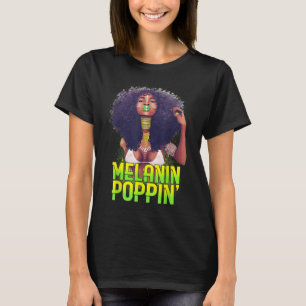 T-shirt Afro Melanin Poppin noir afro-américain