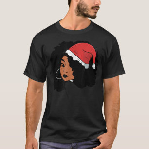 T-shirt Afro Père Noël Africaine-Américaine Black Womens M