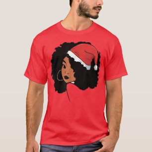 T-shirt Afro Père Noël Africaine-Américaine Black Womens M