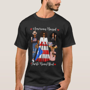 T-shirt Afro Portoricain Africain Américain Né À Puerto