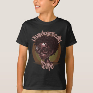 T-shirt Afro Queen sans apologisme Dope Noir Histoire lun