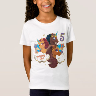 T-Shirt Afro Unicorn   Fille d'anniversaire magique