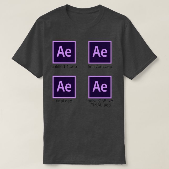 T-shirt After Effects aep Funny Files Video Editor Graphis (Design devant)