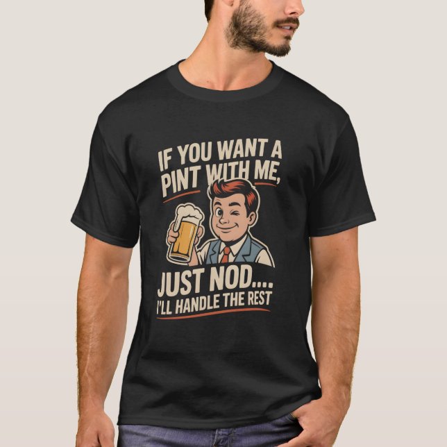 T-shirt After Work Pub Humor Funny Pint Drinking Retro (Devant)