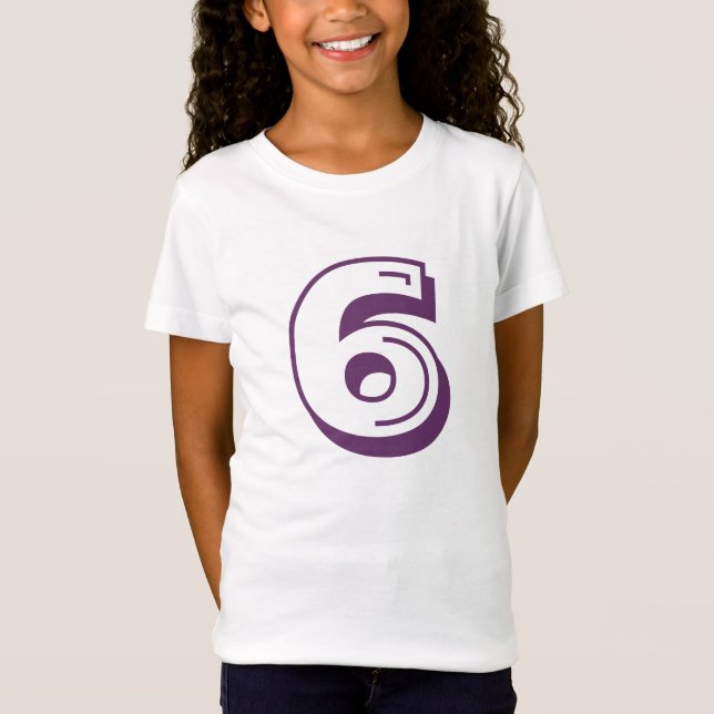 T-Shirt âge 6 de pièce en t de nombre (Devant)