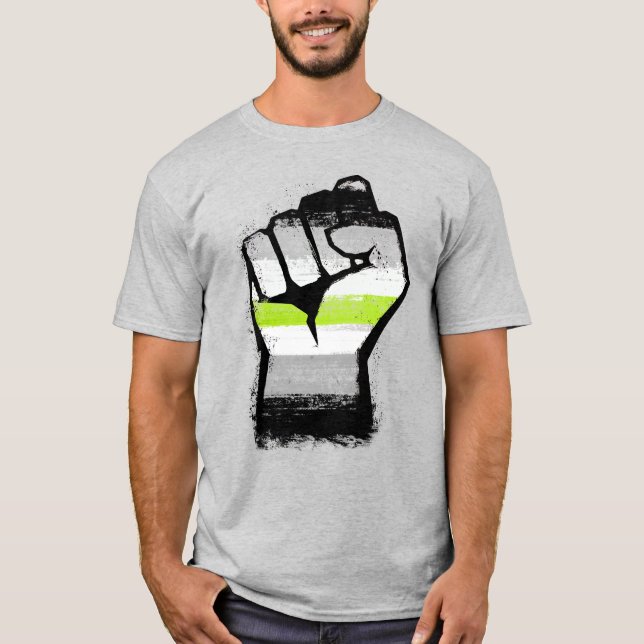 T-Shirt Agender Pride Fist (Devant)