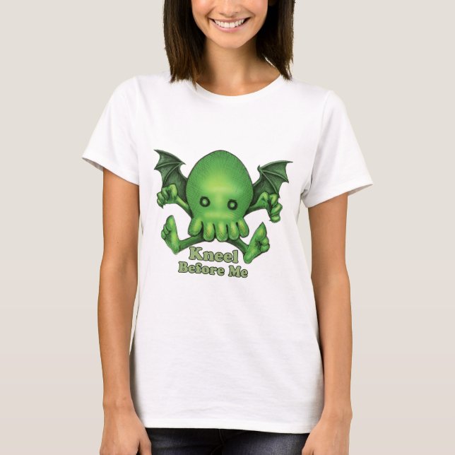 T-shirt Agenouillement mignon de Cthulhu Chibi avant moi (Devant)