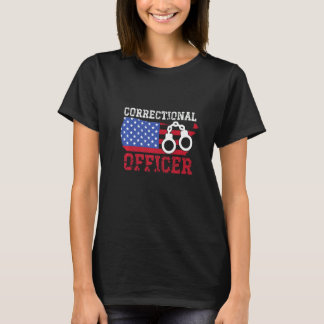 T-shirt Agent correctionnel American Usa Drapeau Correctio
