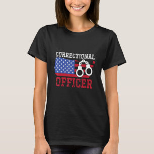 T-shirt Agent correctionnel American Usa Drapeau Correctio