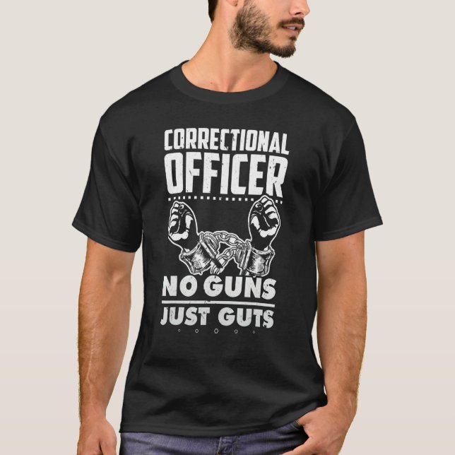 T-shirt Agent Correctionnel Pas De Armes À Feu Juste Des G (Devant)
