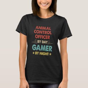 T-shirt Agent De Contrôle Des Animaux Rétro Par Joueur De