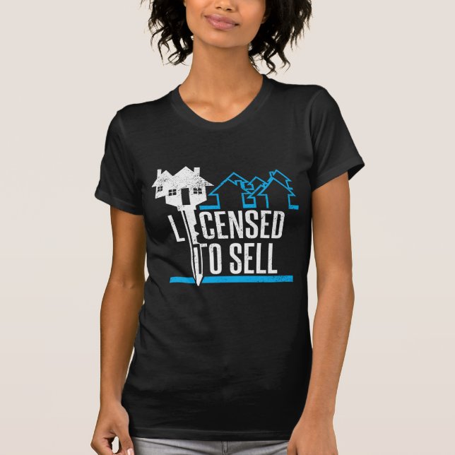 T-shirt Agent immobilier drôle autorisé pour vendre le (Devant)