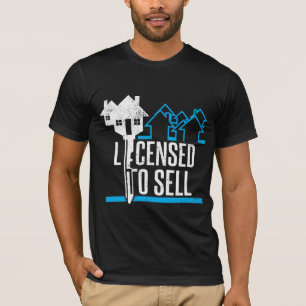 T-shirt Agent immobilier drôle autorisé pour vendre le