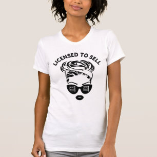 T-shirt Agent immobilier Messy Bun Cat Lunettes de soleil