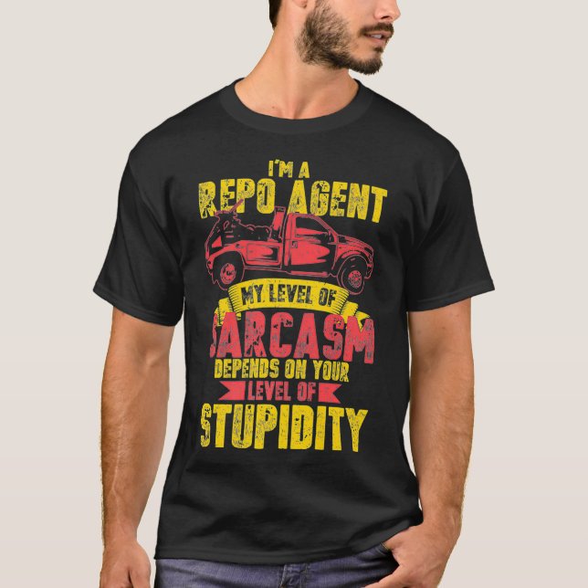 T-shirt Agent Repo Vêtements pour travailler avec prémi Te (Devant)
