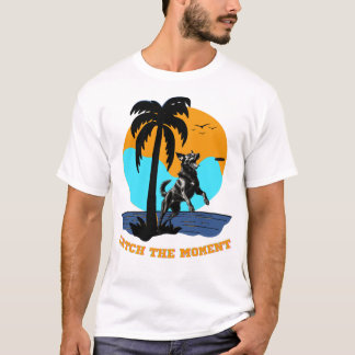 T-shirt Agilité, vibrations estivales : Chien sauteur au c