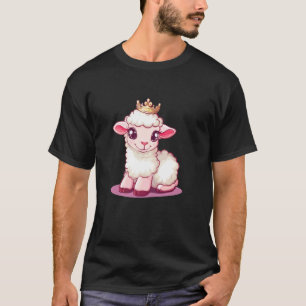 T-shirt Agneau adorable avec couronne pour un look royal