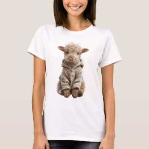 T-shirt Agneau bébé mignon en capuche de laine