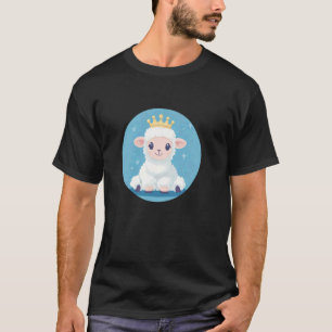 T-shirt Agneau doux avec couronne pour un style royal