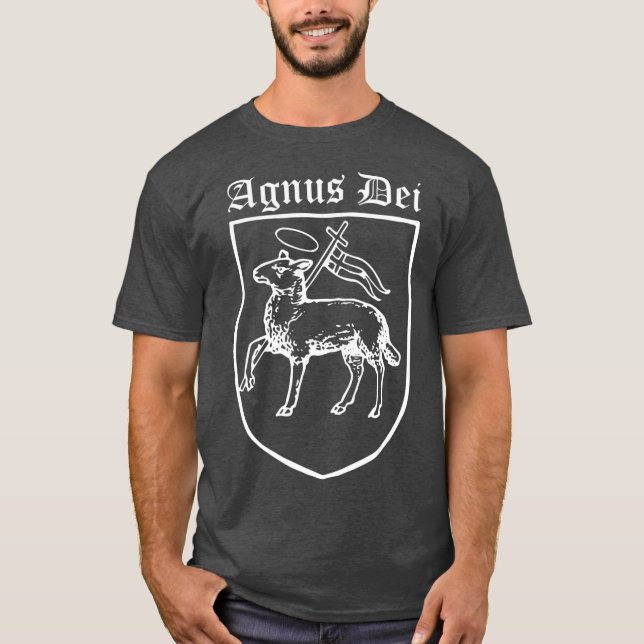 T-shirt Agnus Dei Jésus Agneau de Dieu Traditionnel Latin (Devant)