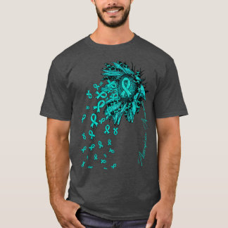 T-shirt Agoraphobie Sensibilisation Tournesol ribbon fleur