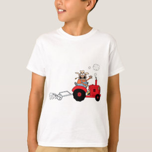 T-shirt Agriculteur heureux à l'aide d'un tracteur