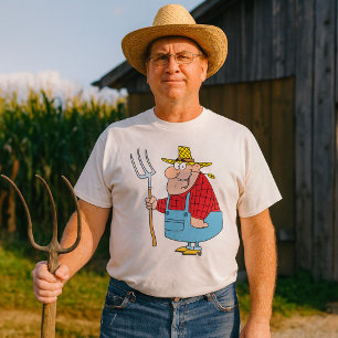 T-shirt Agriculteur Transportant Une Fourche