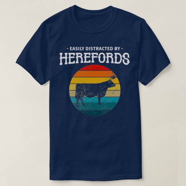 T-shirt Agriculture facilement distraite Hereford Graphiqu (Design devant)