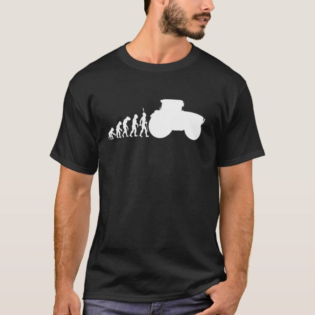 T-shirt Agriculture Farmer Tractor Farm Farming Evolution  (Devant)