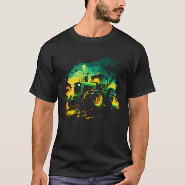 T-shirt Agriculture farmers driving thick trekkers tractor (Devant)