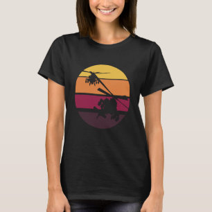 T-shirt AH 64 Apache Silhouetté par le coucher du soleil
