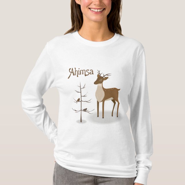 T-shirt Ahimsa Holiday Reindeer (Devant)