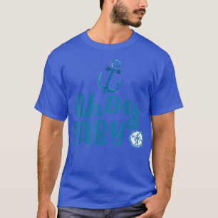 T-shirt Ahoy Baby Thème Nautique Genre Reveal Party Pregn
