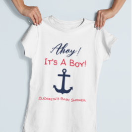 T-shirt Ahoy C'est un garçon ! Baby shower nautique