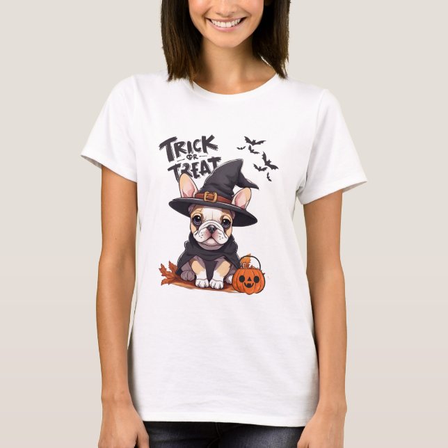 T-shirt Ai généré | French bulldog | Halloween (Devant)
