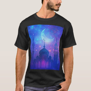 T-shirt Aïd Moubarak Magie Arabe Nuits Croissant Couleurs