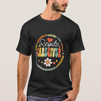 T-shirt Aidant de répit fier Aidant groovy Infirmière Appl