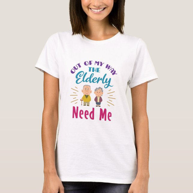 T-shirt Aide aux personnes âgées et aide-soignante (Devant)
