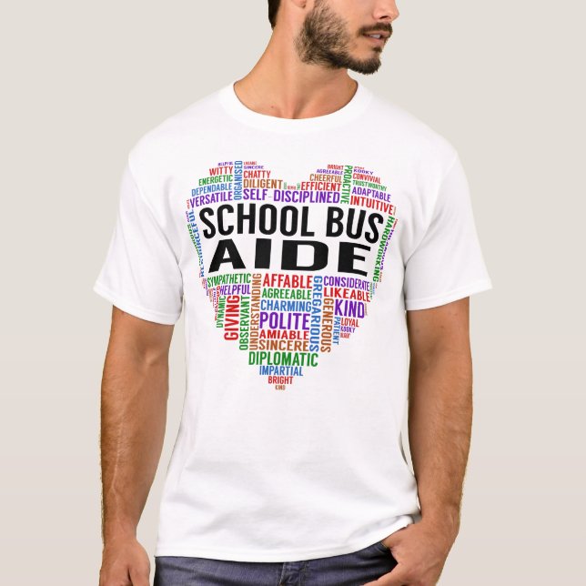 T-shirt Aide-coeur pour autobus scolaire (Devant)