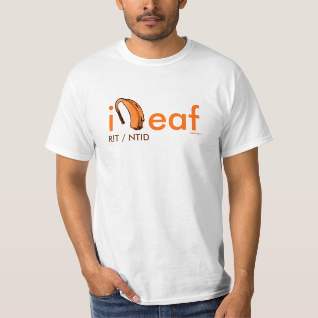 T-shirt aide d'iDeaf-audition, RIT/NTID - ABSdesigns (Devant)