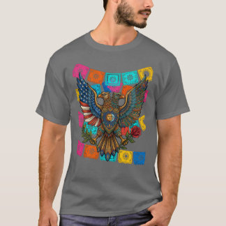 T-shirt Aigle à deux têtes USA Mexique Patrimoine