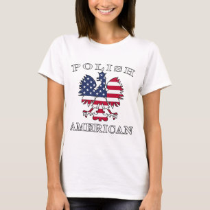 T-shirt Aigle à drapeau américain polonais