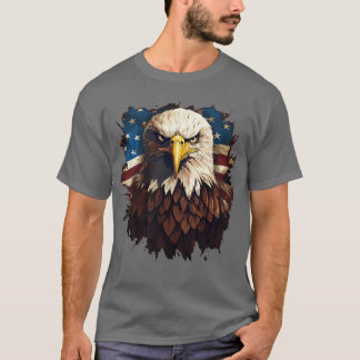 T-shirt Aigle à tête blanche et États-Unis