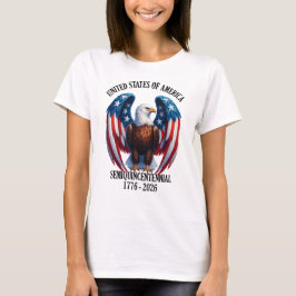 T-shirt Aigle américain avec ailes drapeau 1776-2026