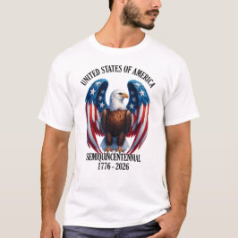 T-shirt Aigle américain avec ailes drapeau 1776-2026