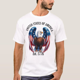 T-shirt Aigle américain avec des ailes du drapeau est. 177
